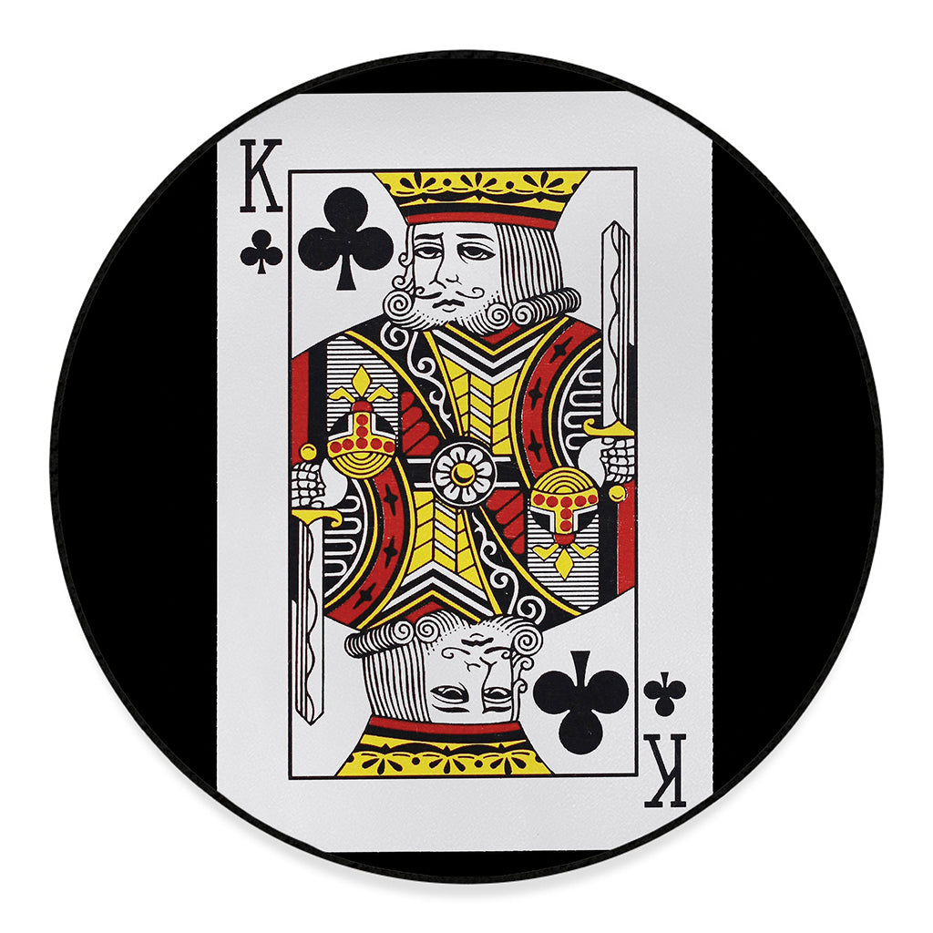 King Of Clubs Playing Card Print Round Floor Mat