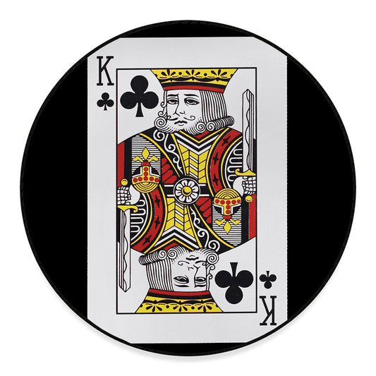 King Of Clubs Playing Card Print Round Floor Mat
