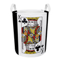 King Of Clubs Playing Card Print Round Laundry Basket