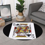 King Of Clubs Playing Card Print Round Rug