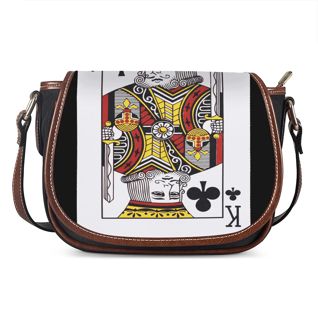 King Of Clubs Playing Card Print Saddle Bag