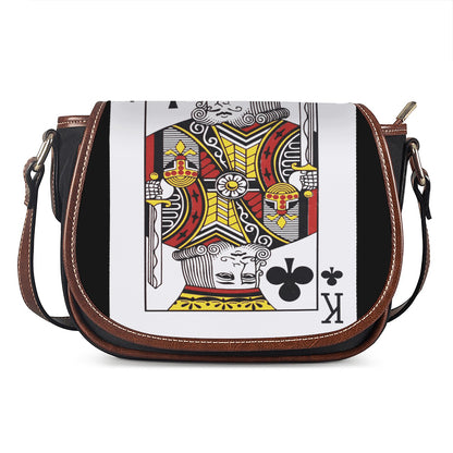 King Of Clubs Playing Card Print Saddle Bag