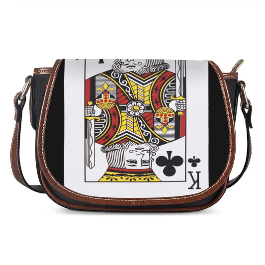 King Of Clubs Playing Card Print Saddle Bag