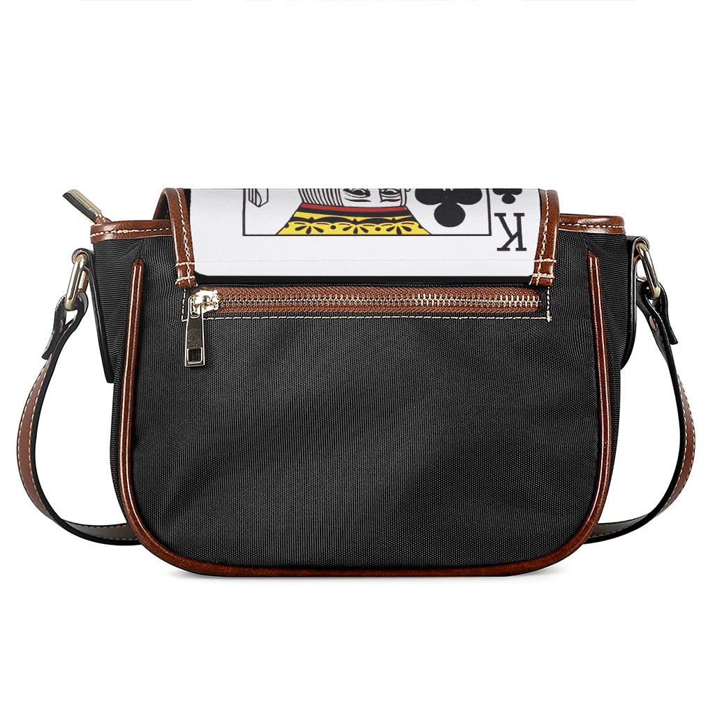 King Of Clubs Playing Card Print Saddle Bag