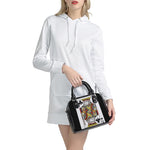 King Of Clubs Playing Card Print Shoulder Handbag