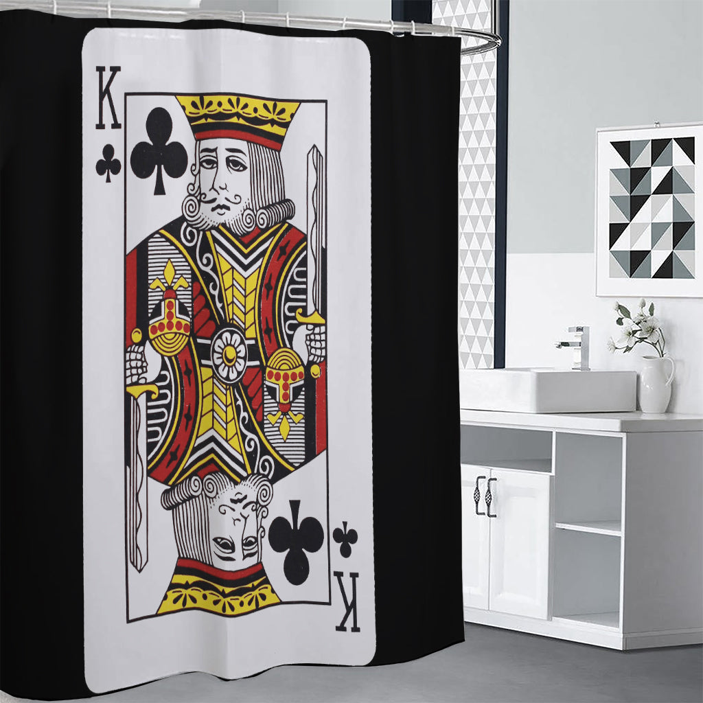 King Of Clubs Playing Card Print Shower Curtain