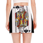 King Of Clubs Playing Card Print Side Slit Mini Skirt