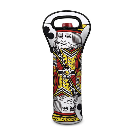 King Of Clubs Playing Card Print Single Neoprene Wine Tote