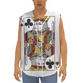 King Of Clubs Playing Card Print Sleeveless Baseball Jersey