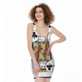 King Of Clubs Playing Card Print Sleeveless Bodycon Dress