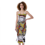 King Of Clubs Playing Card Print Slim Fit Midi Cami Dress