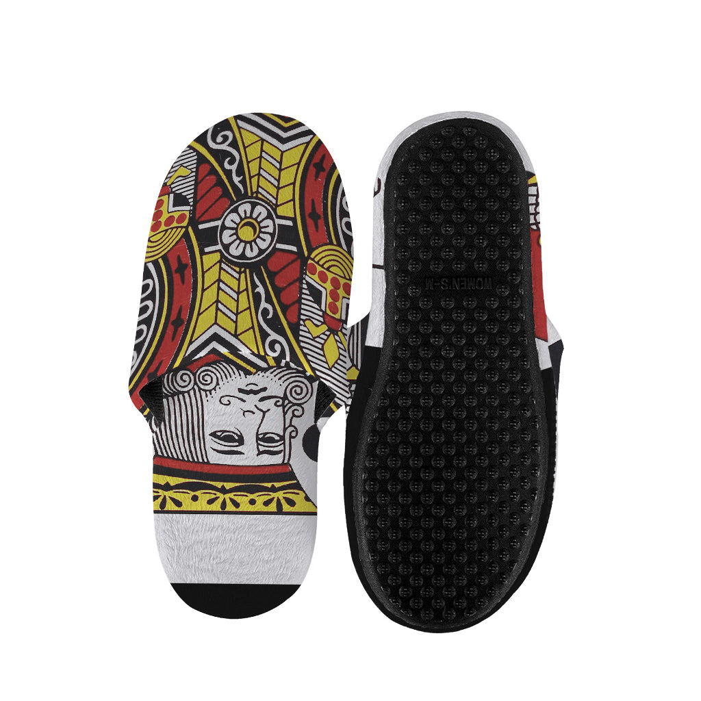 King Of Clubs Playing Card Print Slippers