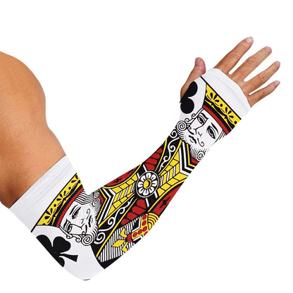 King Of Clubs Playing Card Print Sun Protection Arm Sleeves