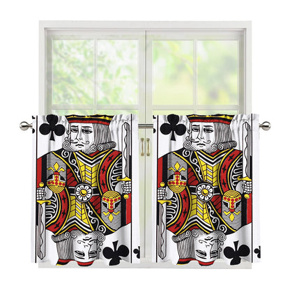 King Of Clubs Playing Card Print Tier Curtains