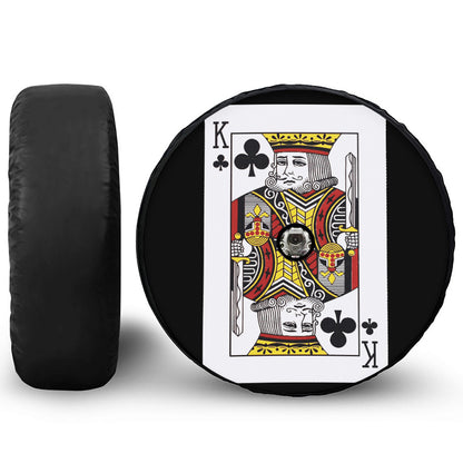 King Of Clubs Playing Card Print Tire Cover With Camera Hole