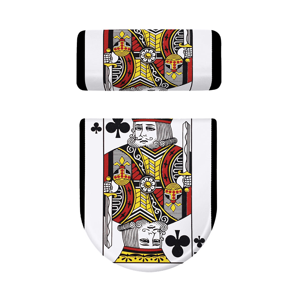 King Of Clubs Playing Card Print Toilet Lid And Tank Cover Set
