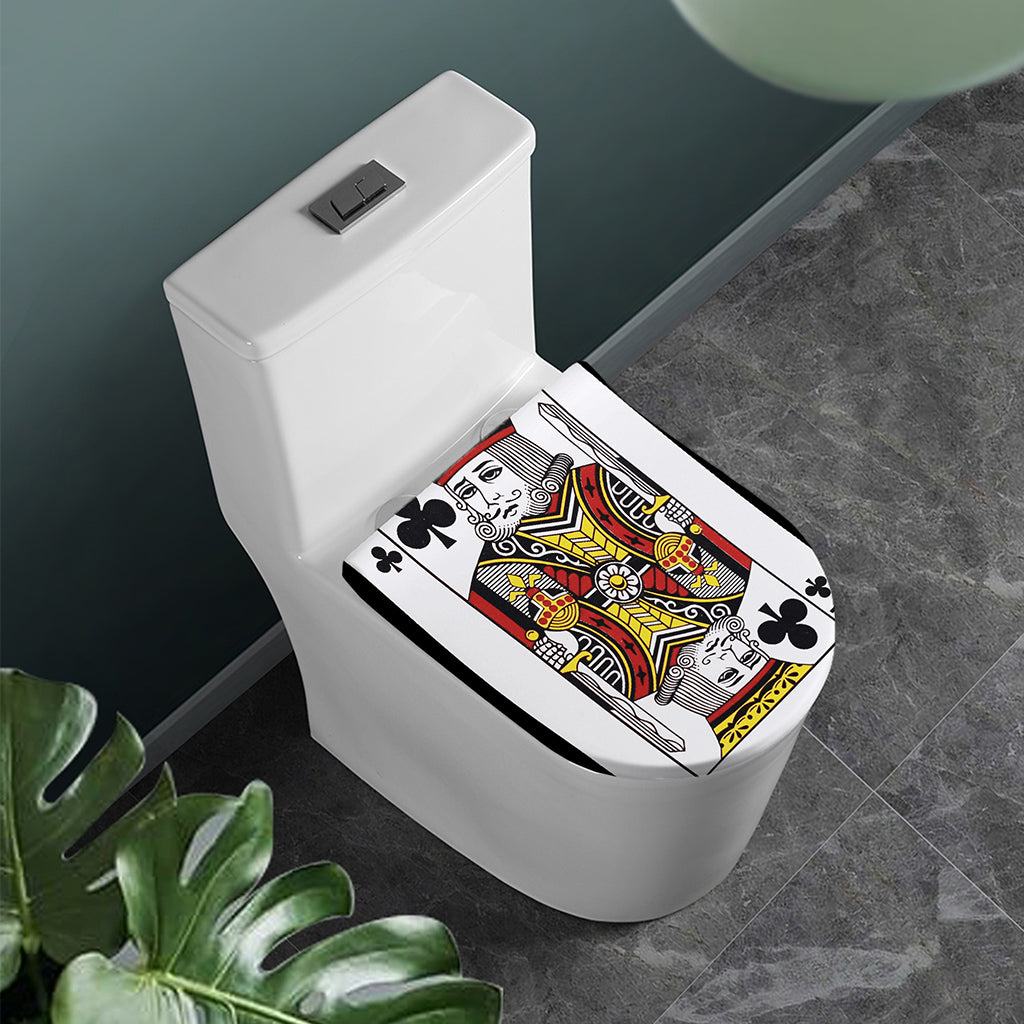 King Of Clubs Playing Card Print Toilet Lid Cover