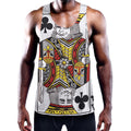 King Of Clubs Playing Card Print Men's Workout Tank Top