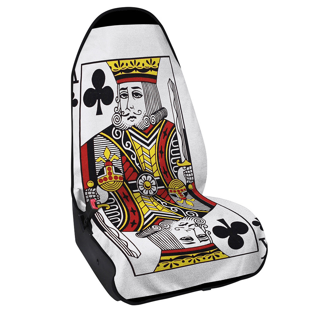 King Of Clubs Playing Card Print Waterproof Car Seat Cover