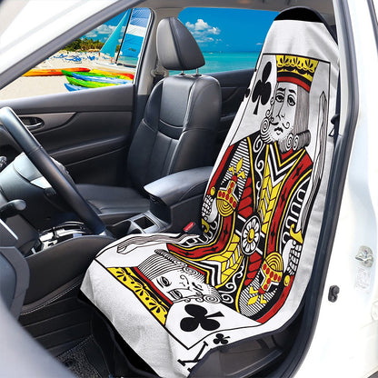 King Of Clubs Playing Card Print Waterproof Car Seat Cover
