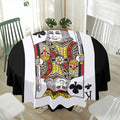 King Of Clubs Playing Card Print Waterproof Round Tablecloth
