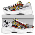 King Of Clubs Playing Card Print White Chunky Shoes