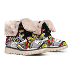 King Of Clubs Playing Card Print Winter Boots