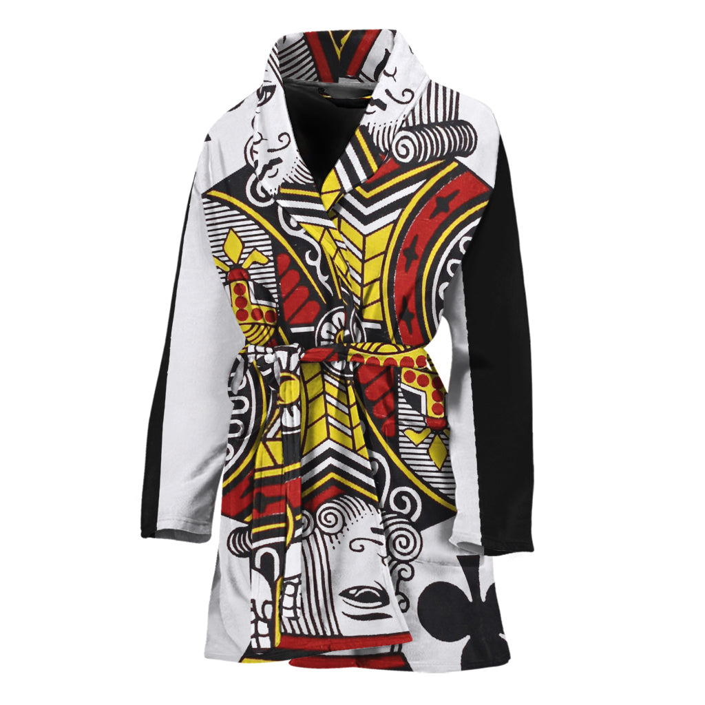 King Of Clubs Playing Card Print Women's Bathrobe