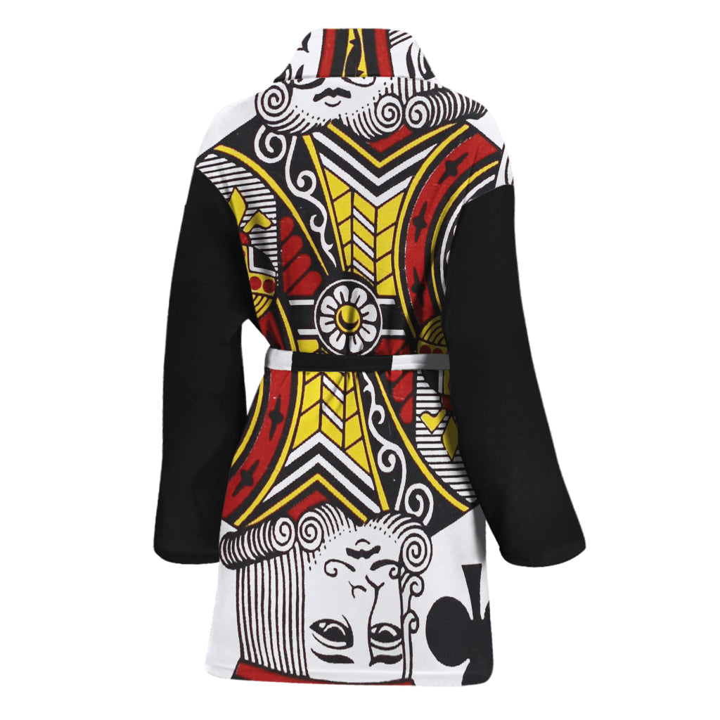King Of Clubs Playing Card Print Women's Bathrobe