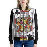 King Of Clubs Playing Card Print Women's Bomber Jacket