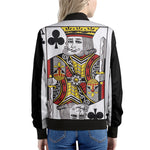 King Of Clubs Playing Card Print Women's Bomber Jacket