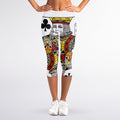 King Of Clubs Playing Card Print Women's Capri Leggings