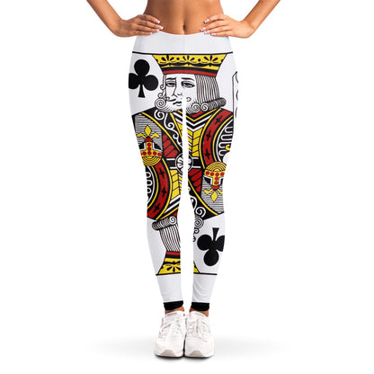 King Of Clubs Playing Card Print Women's Leggings