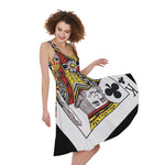 King Of Clubs Playing Card Print Women's Sleeveless Dress