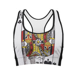 King Of Clubs Playing Card Print Women's Sports Bra