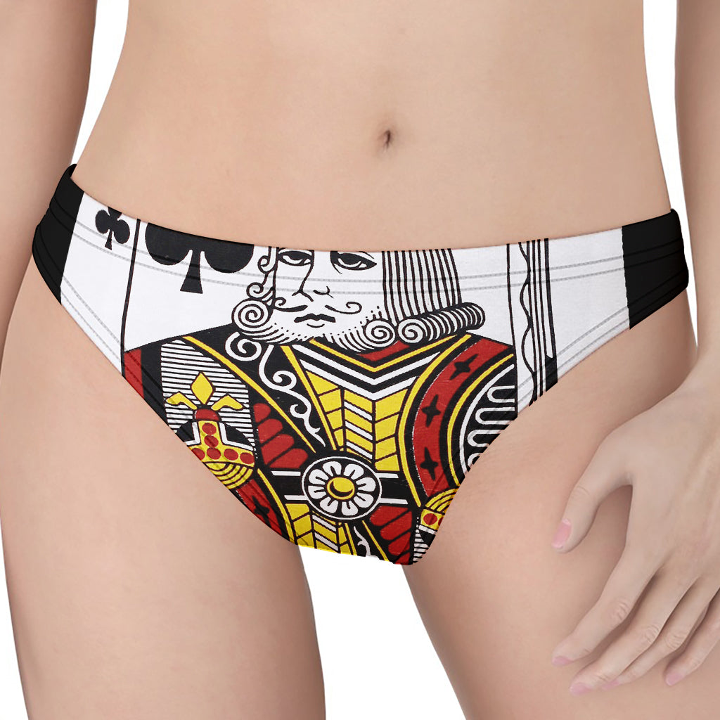 King Of Clubs Playing Card Print Women's Thong