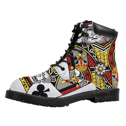 King Of Clubs Playing Card Print Work Boots