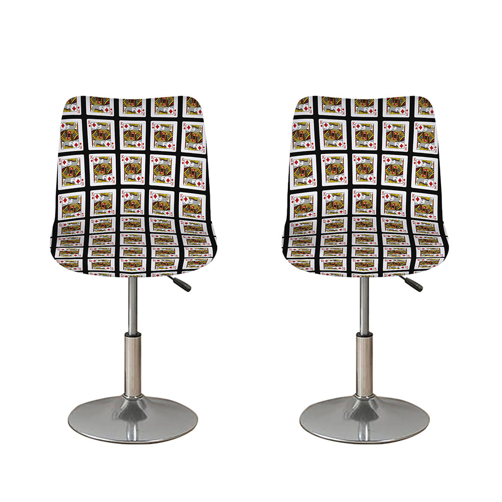 King Of Diamonds Pattern Print Bar Stool Covers