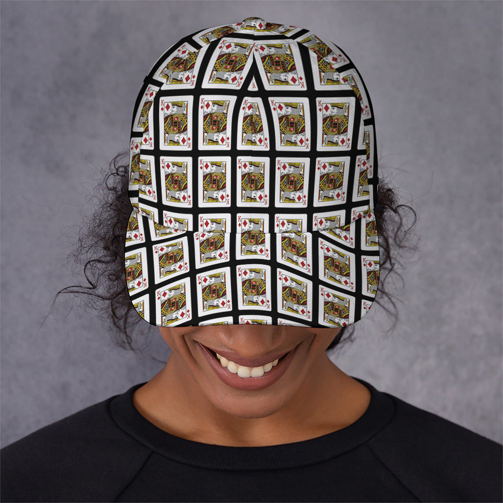King Of Diamonds Pattern Print Baseball Cap