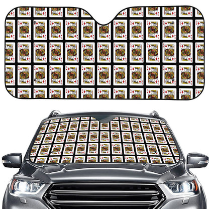 King Of Diamonds Pattern Print Car Windshield Sun Shade