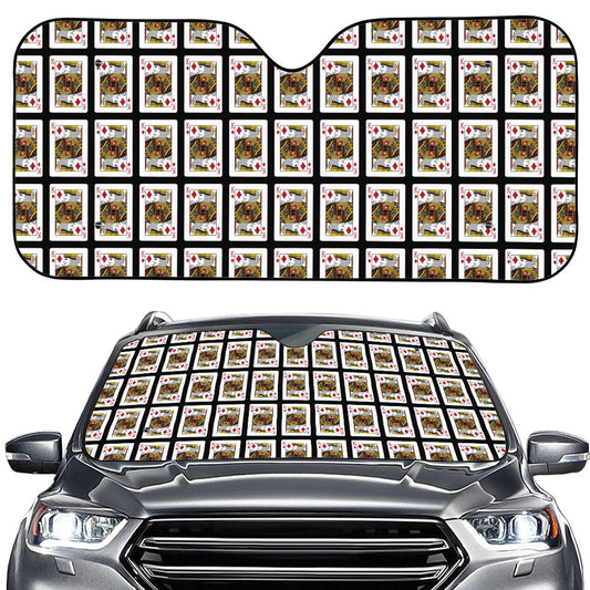 King Of Diamonds Pattern Print Car Windshield Sun Shade