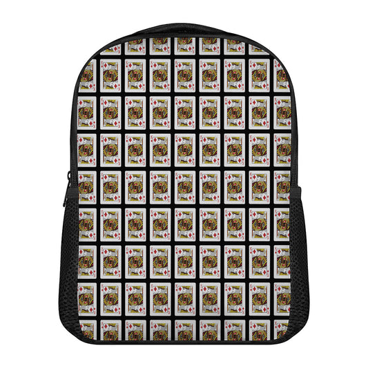 King Of Diamonds Pattern Print Casual Backpack