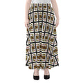 King Of Diamonds Pattern Print Chiffon Maxi Skirt