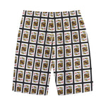 King Of Diamonds Pattern Print Cotton Shorts