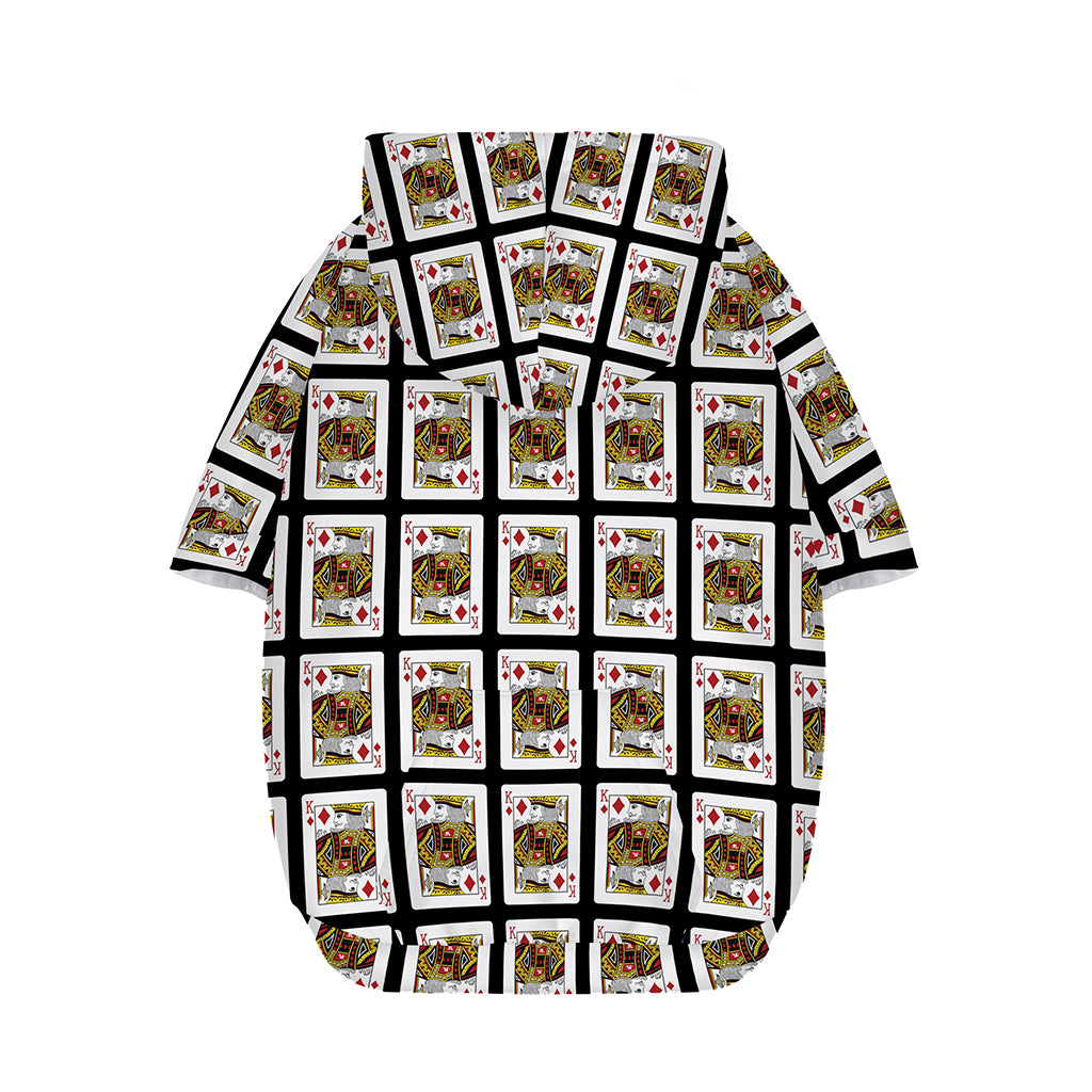 King Of Diamonds Pattern Print Dog Zip Up Hoodie