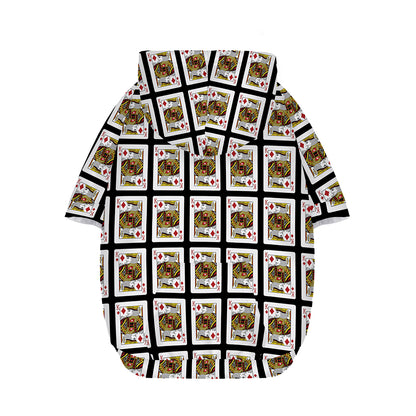King Of Diamonds Pattern Print Dog Zip Up Hoodie