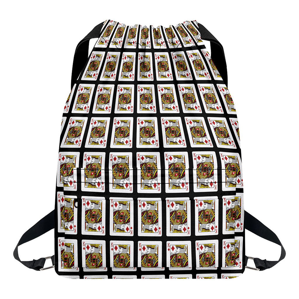 King Of Diamonds Pattern Print Drawstring Backpack