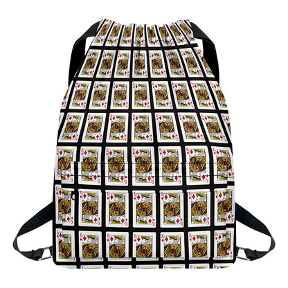 King Of Diamonds Pattern Print Drawstring Backpack