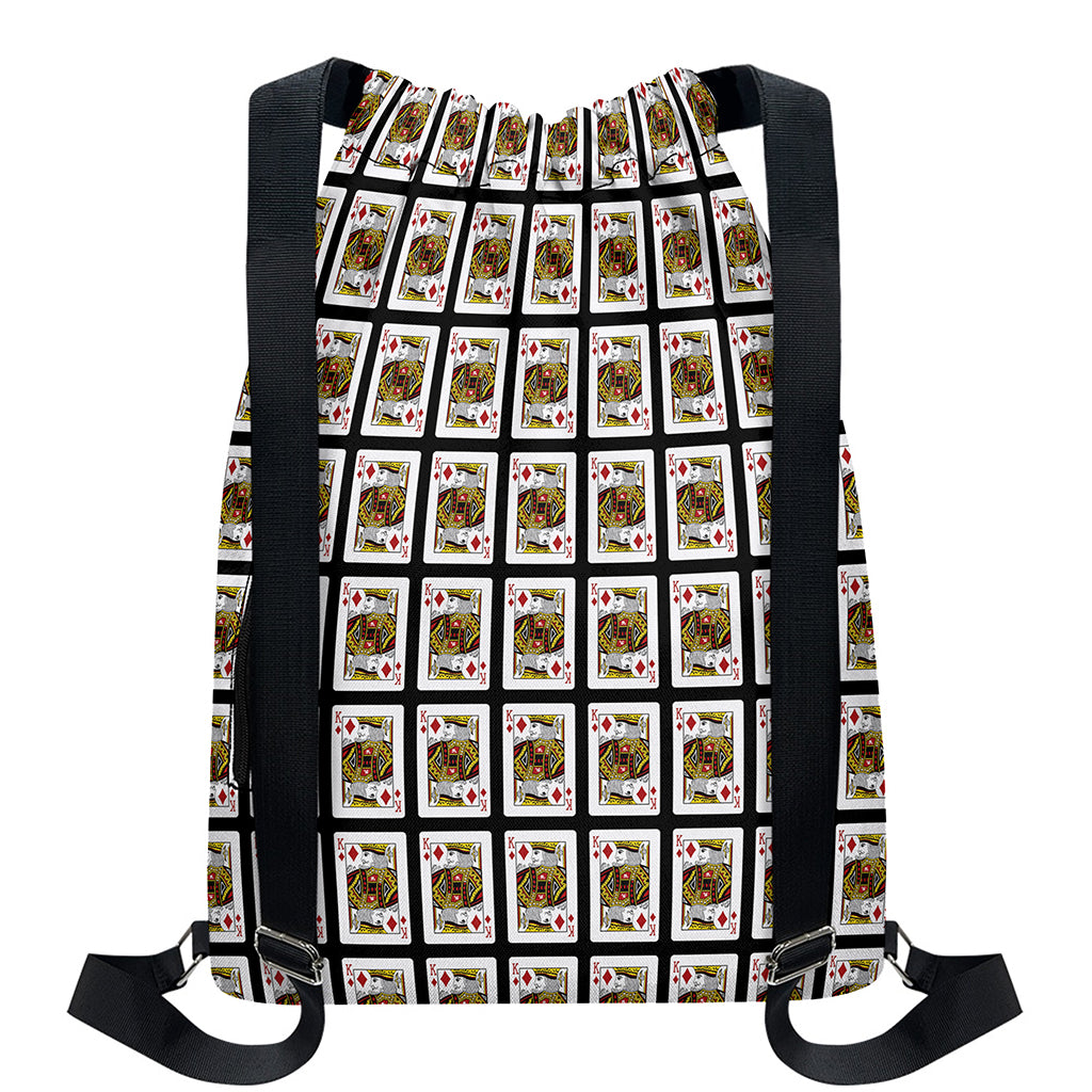 King Of Diamonds Pattern Print Drawstring Backpack