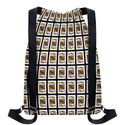 King Of Diamonds Pattern Print Drawstring Backpack
